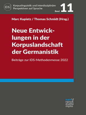 cover image of Neue Entwicklungen in der Korpuslandschaft der Germanistik
